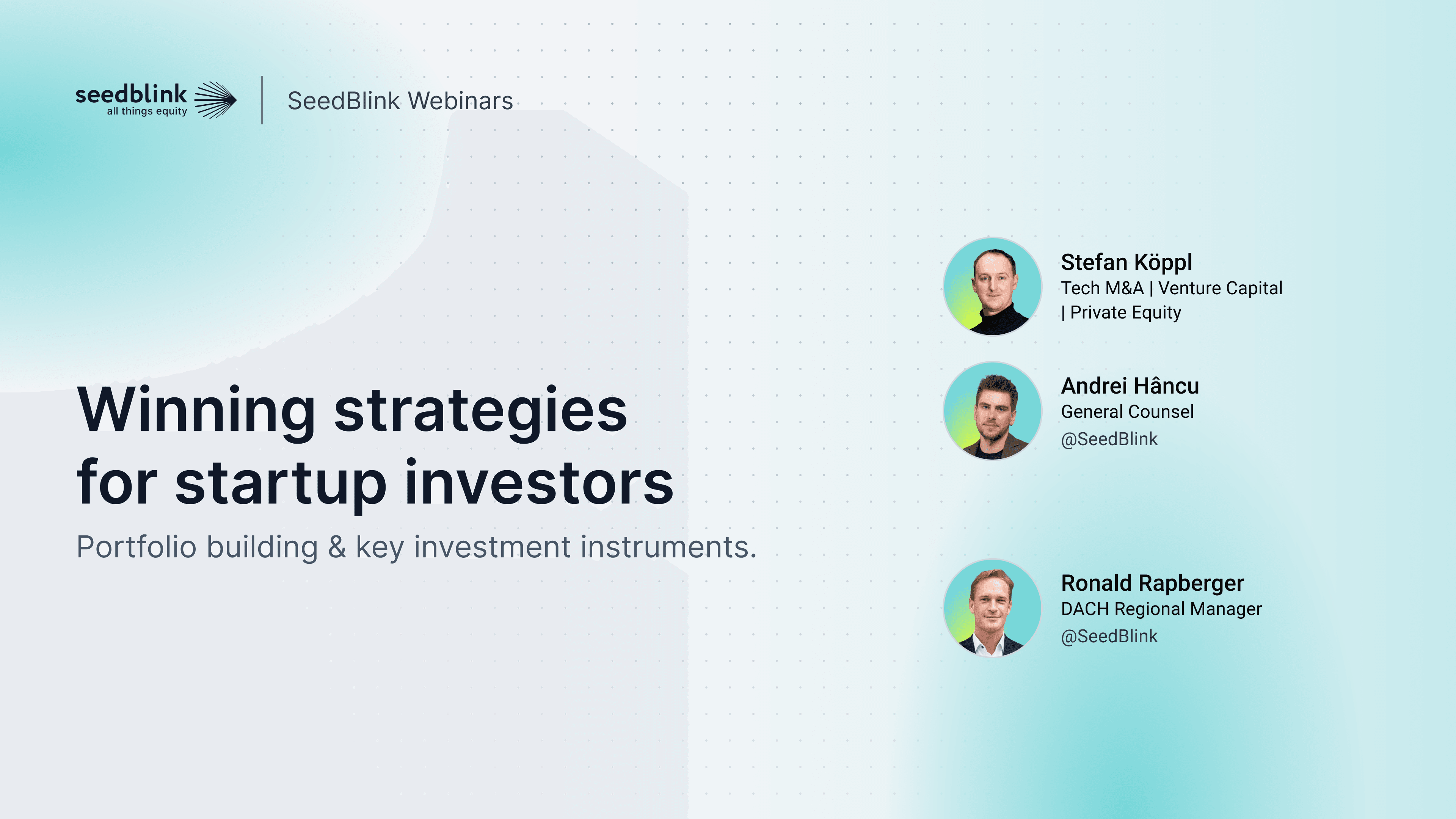 Winning strategies for startup investors - portfolio building & investment instruments